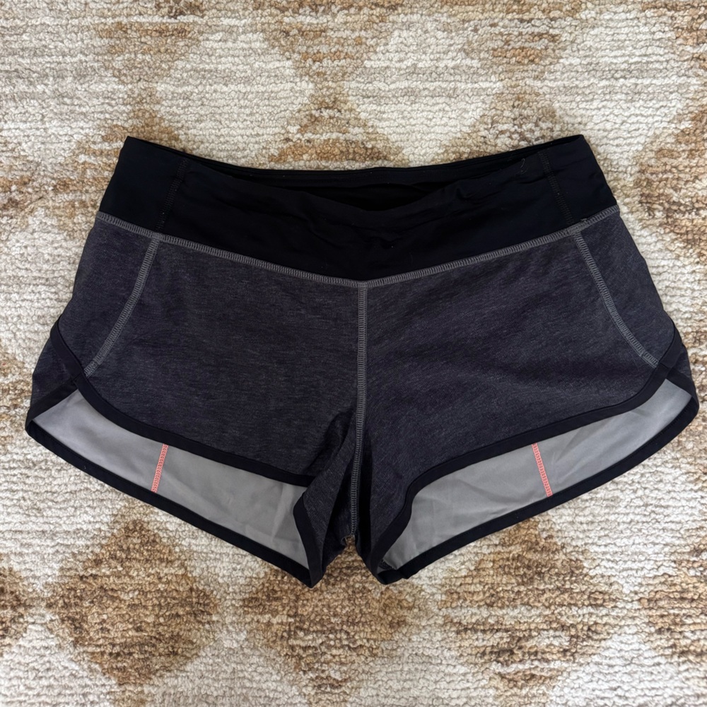 lululemon athletica Women's Black and Dark Gray Athletic Shorts
